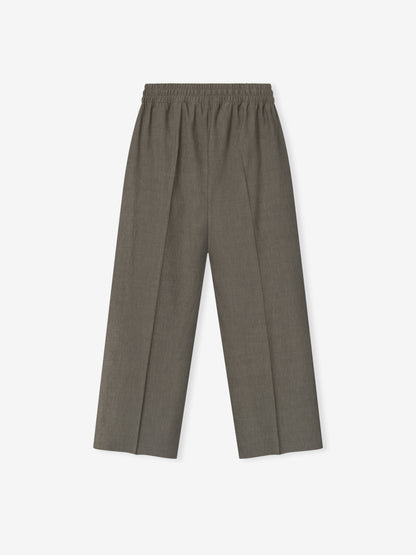 Essentials Cotton Wool Oxford Wide Leg Drawstring Pants Willow