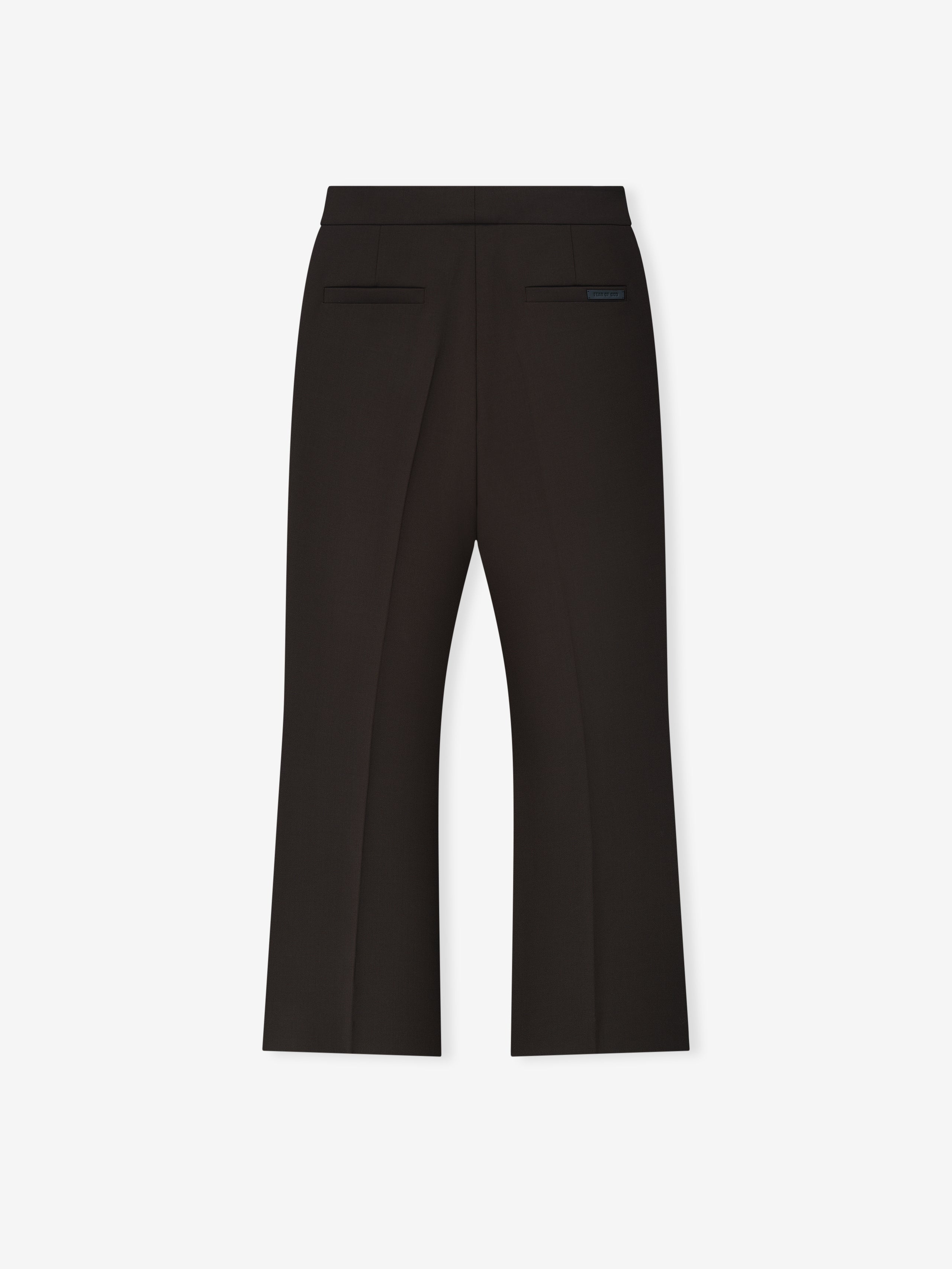 Essentials Double Weave Wool Tailored Flared Pants Brown