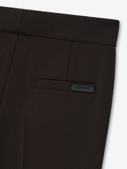 Essentials Double Weave Wool Tailored Flared Pants Brown
