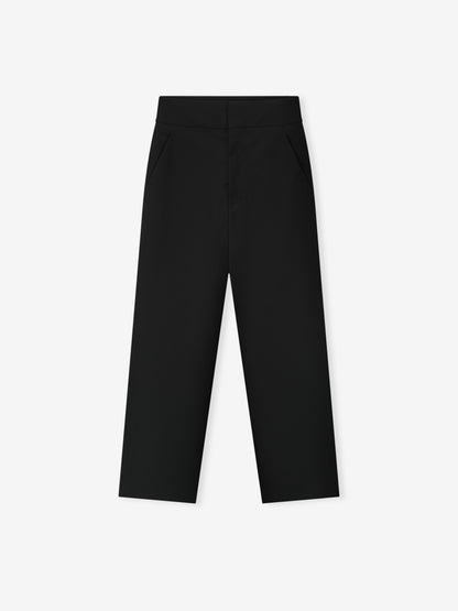 Essentials Wool Poplin Casual Flat Front Pants Black