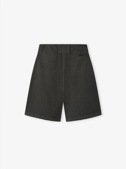 Essentials Garment Dyed Cotton Casual Short Dark Grey