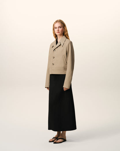AmiParis Beige Cotton Buttoned Jacket Women's