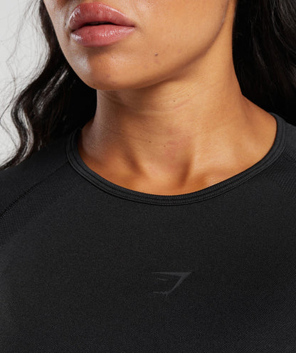 Women's Gymshark Flex Long Sleeve Crop Top Black