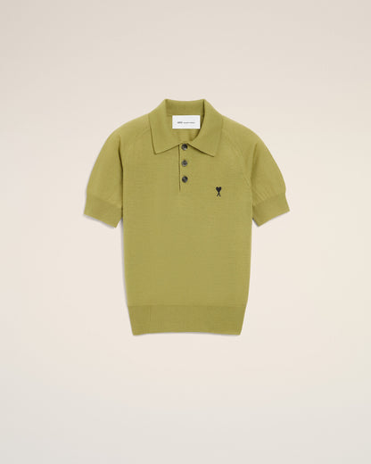 Green Wool Short Sleeves Ami De Coeur Polo Women's