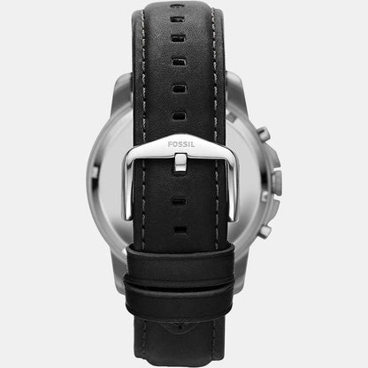 Fossil Grant Men Quartz Black Dial Chronograph Leather Watch Fs4812