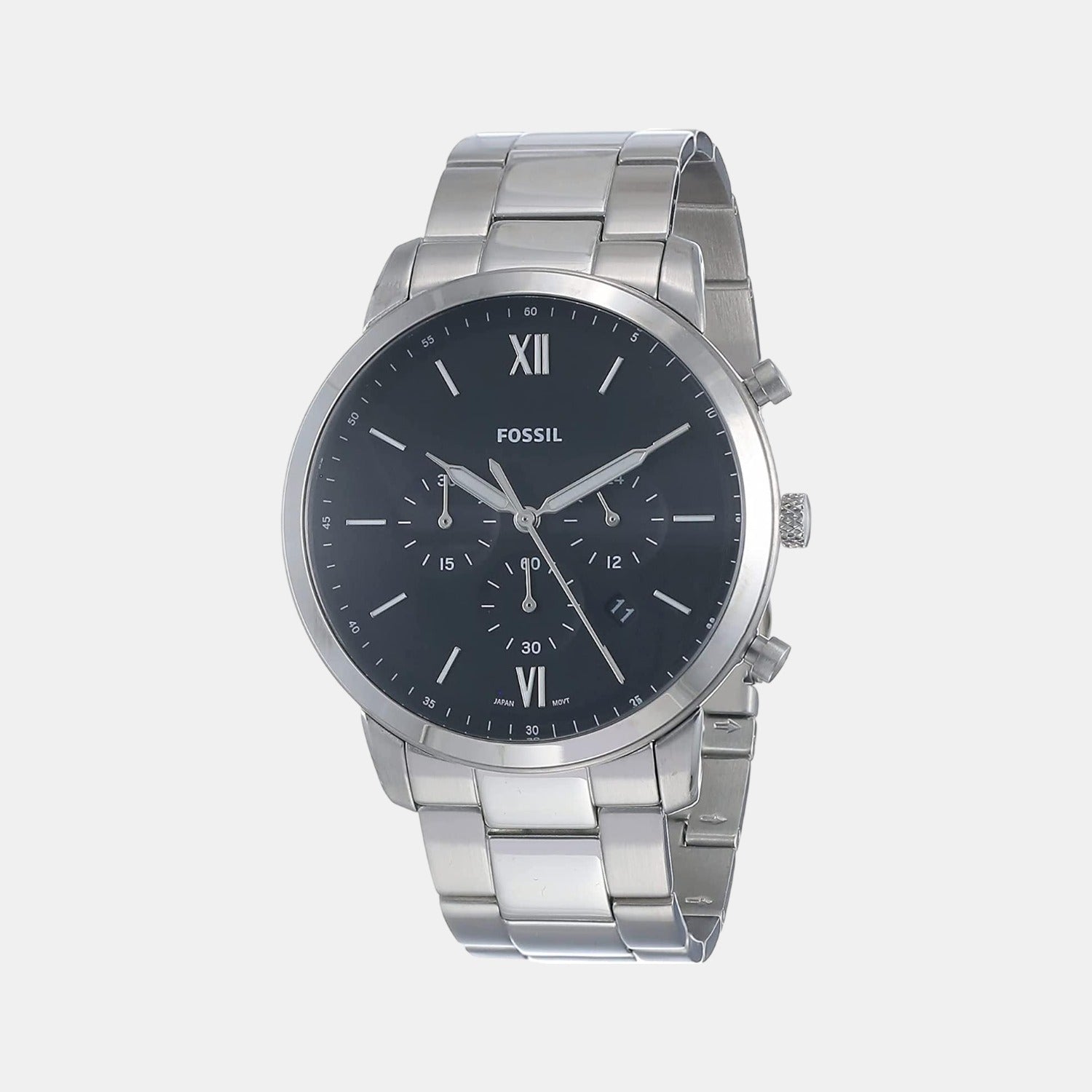 Fossil Neutra Men Quartz Black Dial Analog Stainless Steel Watch Fs5384