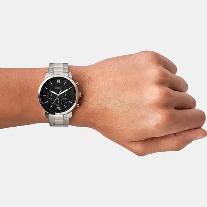 Fossil Neutra Men Quartz Black Dial Analog Stainless Steel Watch Fs5384