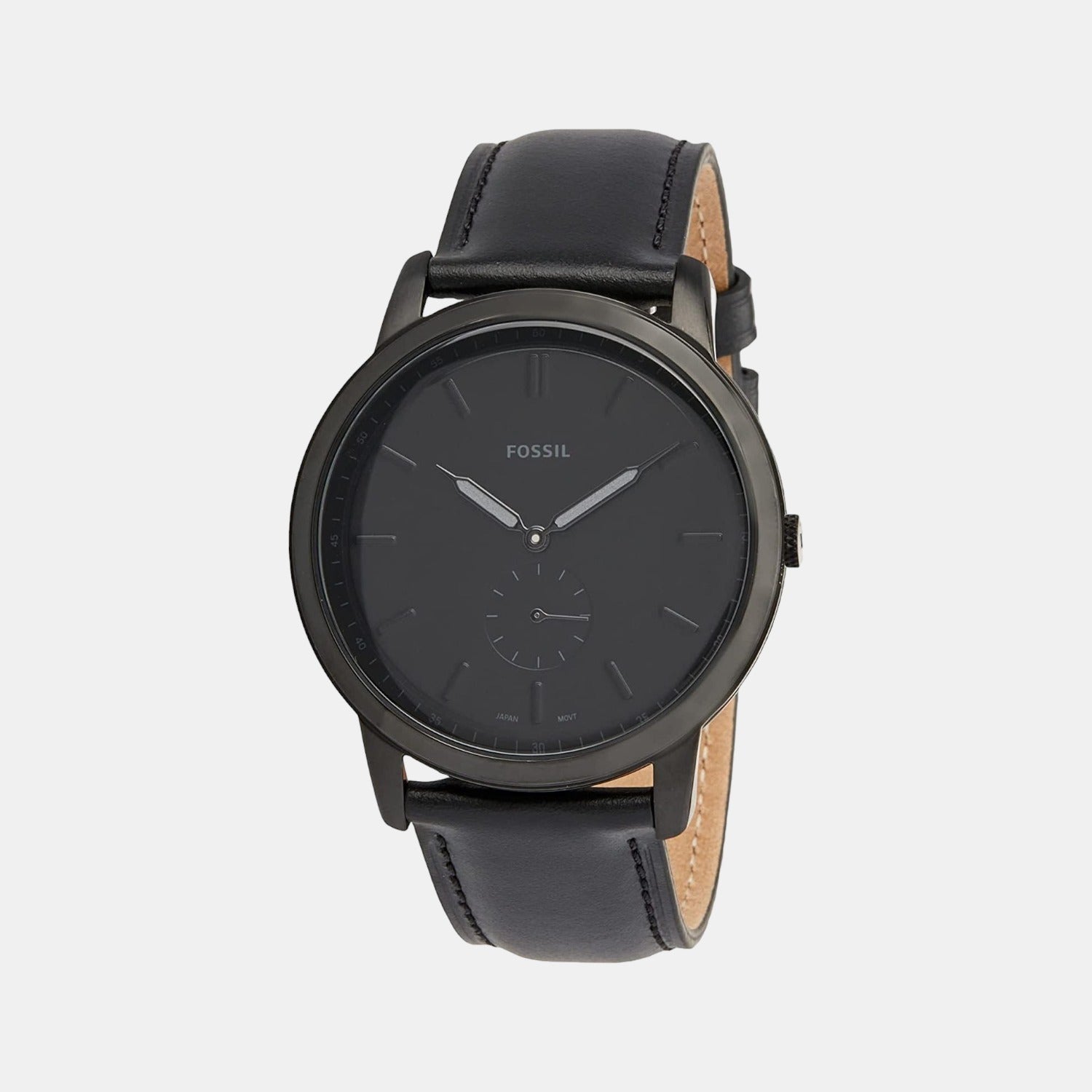 Fossil The Minimalist - Mono Men Quartz Black Dial Analog Leather Watch Fs5447