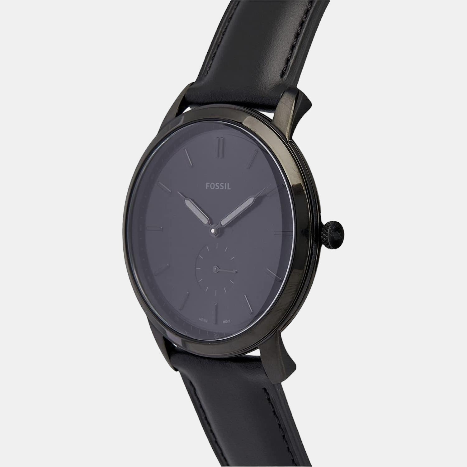 Fossil The Minimalist - Mono Men Quartz Black Dial Analog Leather Watch Fs5447