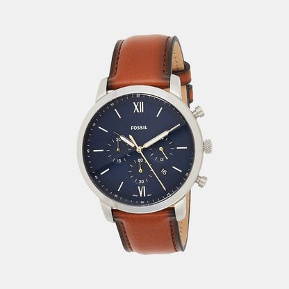 Fossil Neutra Men Quartz Blue Dial Chronograph Leather Watch Fs5453