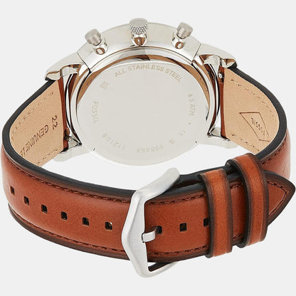 Fossil Neutra Men Quartz Blue Dial Chronograph Leather Watch Fs5453
