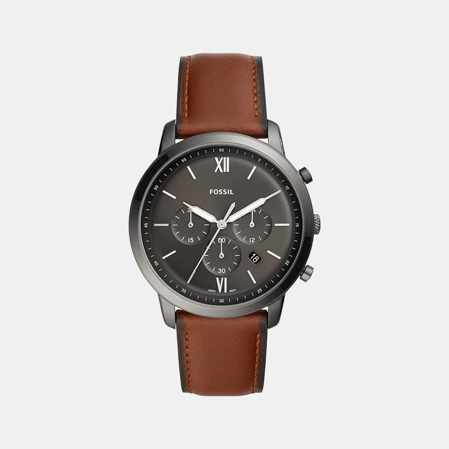 Fossil Neutra Chrono Men Quartz Grey Dial Chronograph Leather Watch Fs5512