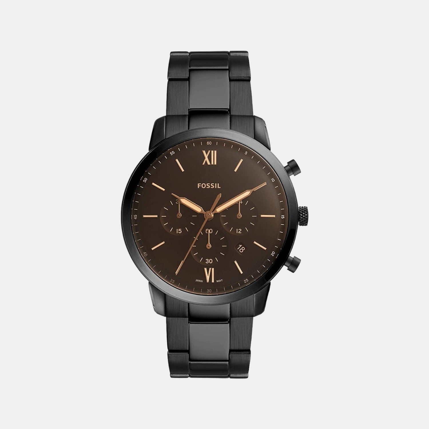 Fossil Neutra Men Quartz Black Dial Chronograph Stainless Steel Watch Fs5525