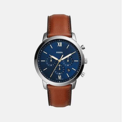 Fossil Neutra Men Quartz Blue Dial Chronograph Leather Watch Fs5708Set