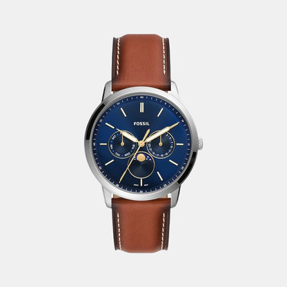 Fossil Neutra Men Quartz Blue Dial Chronograph Leather Watch Fs5903