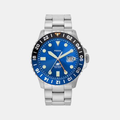 Fossil Fossil Blue Gmt Men Quartz Blue Dial Analog Stainless Steel Watch Fs5991