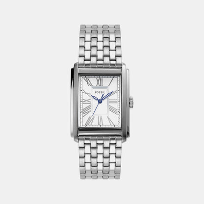 Fossil Carraway Men Quartz Silver Dial Analog Stainless Steel Watch Fs6008