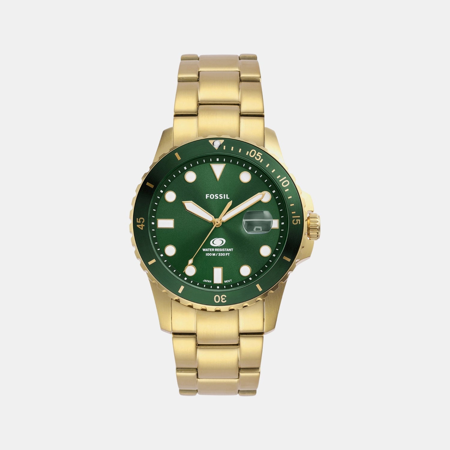 Fossil Fossil Blue Dive Men Quartz Green Dial Analog Stainless Steel Watch Fs6030