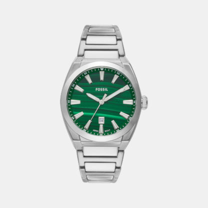 Fossil Everett Men Quartz Green Dial Analog Stainless Steel Watch Fs6056