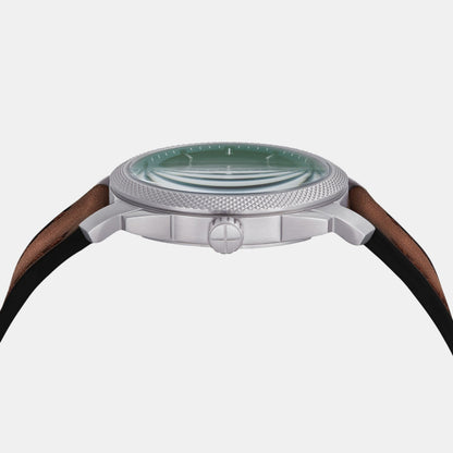 Fossil Machine Men Quartz Green Dial Analog Leather Watch Fs6085