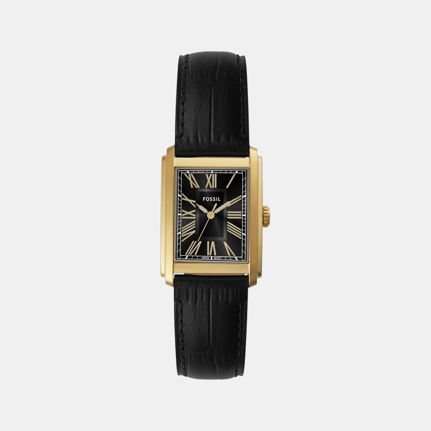 Fossil Carraway Men Quartz Black Dial Analog Leather Watch Fs6091
