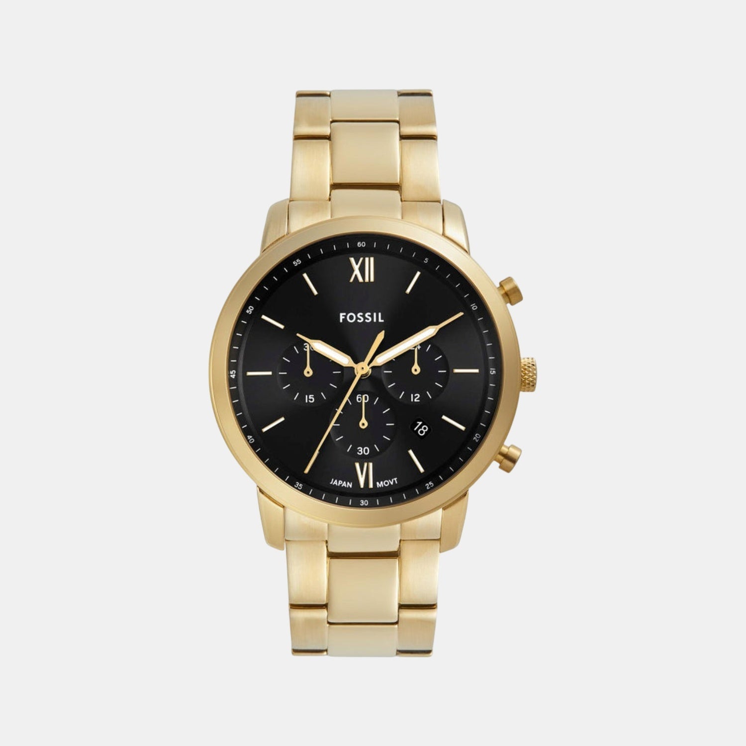 Fossil Neutra Men Quartz Black Dial Chronograph Stainless Steel Watch Fs6093