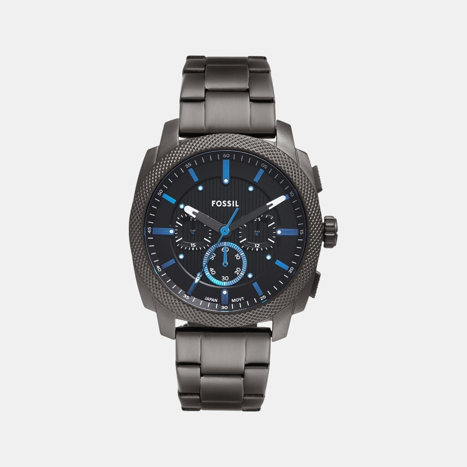 Fossil Machine Men Quartz Black Dial Chronograph Stainless Steel Watch Fs6098