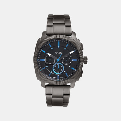 Fossil Machine Men Quartz Black Dial Chronograph Stainless Steel Watch Fs6098