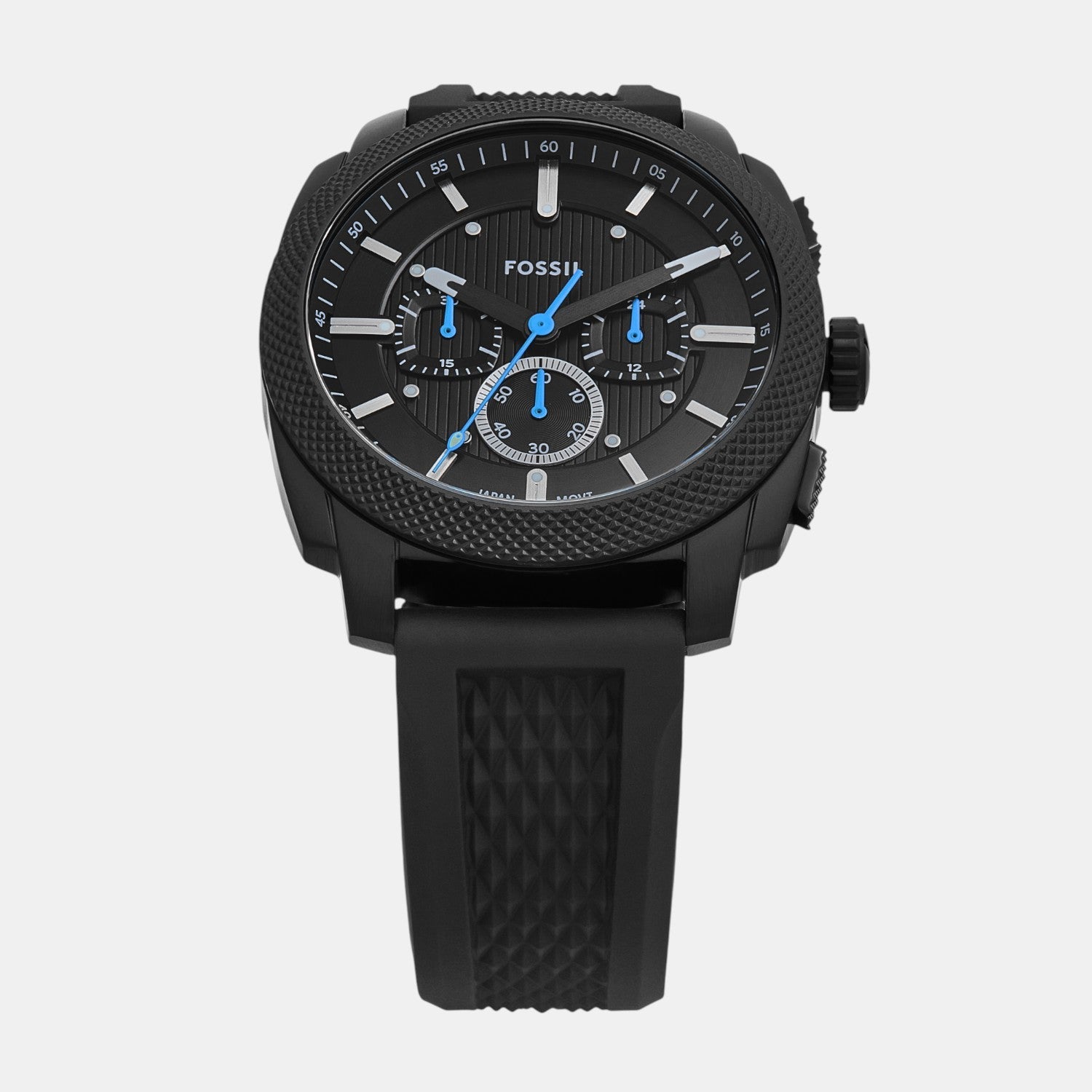 Fossil Machine Men Quartz Black Dial Chronograph Silicone Watch Fs6099