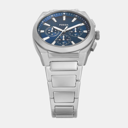Fossil Everett Men Quartz Blue Dial Chronograph Stainless Steel Watch Fs6104