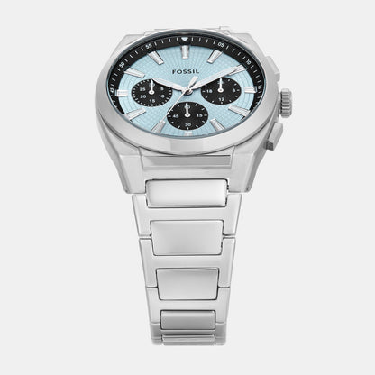 Fossil Everett Men Quartz Blue Dial Chronograph Stainless Steel Watch Fs6105