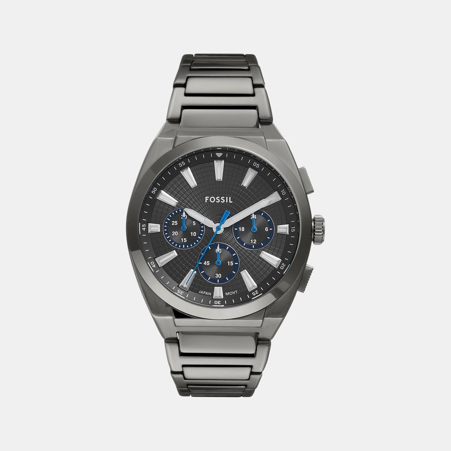 Fossil Everett Men Quartz Grey Dial Chronograph Stainless Steel Watch Fs6107