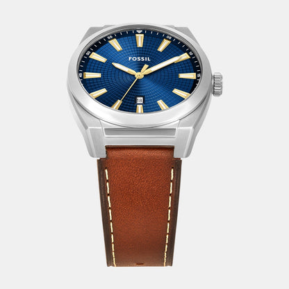 Fossil Men Quartz Blue Dial Analog Leather Watch Fs6115