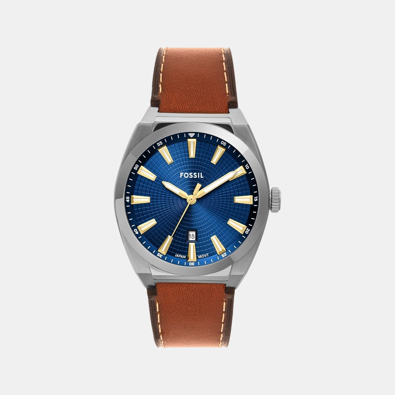 Fossil Men Quartz Blue Dial Analog Leather Watch Fs6115