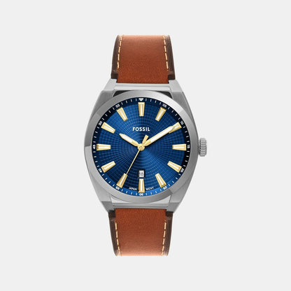Fossil Men Quartz Blue Dial Analog Leather Watch Fs6115
