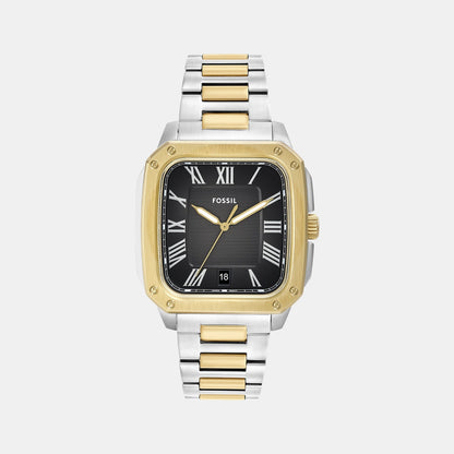Fossil Crosby Men Quartz Black Dial Analog Stainless Steel Watch Fs6123