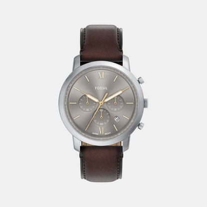 Fossil Neutra Men Quartz Grey Dial Chronograph Leather Watch Fs6129