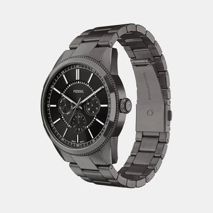 Fossil Pearson Men Quartz Black Dial Multi-Function Stainless Steel Watch Fs6136