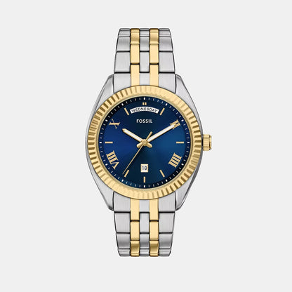 Fossil Campbell Men Quartz Blue Dial Analog Stainless Steel Watch Fs6141