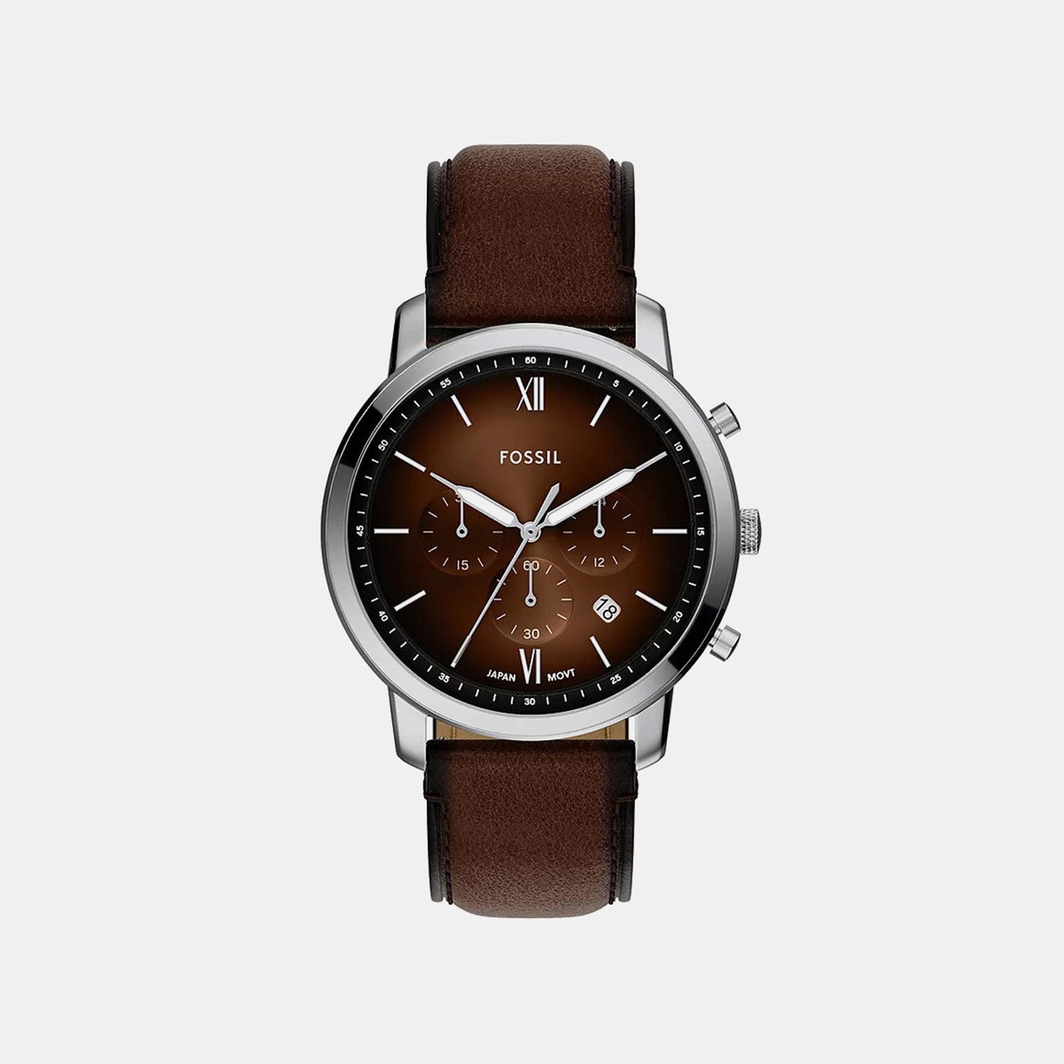 Fossil Neutra Men Quartz Brown Dial Chronograph Leather Watch Fs6143