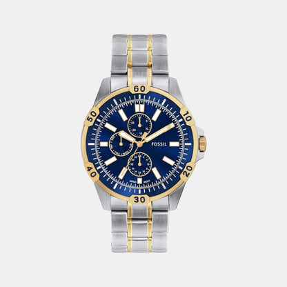 Fossil Garrett Men Quartz Blue Dial Multi-Function Stainless Steel Watch Fs6146