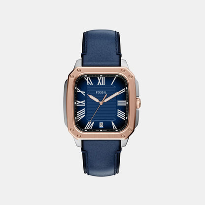 Fossil Crosby Men Quartz Blue Dial Analog Leather Watch Fs6149