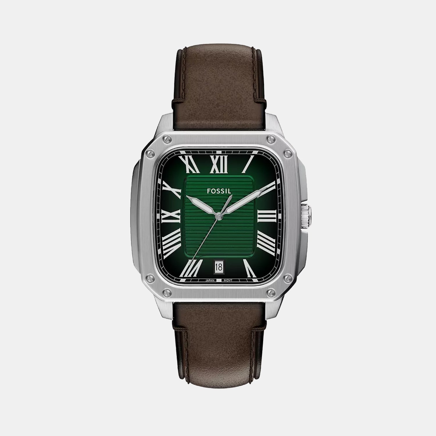 Fossil Crosby Men Quartz Green Dial Analog Leather Watch Fs6150