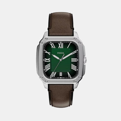 Fossil Crosby Men Quartz Green Dial Analog Leather Watch Fs6150