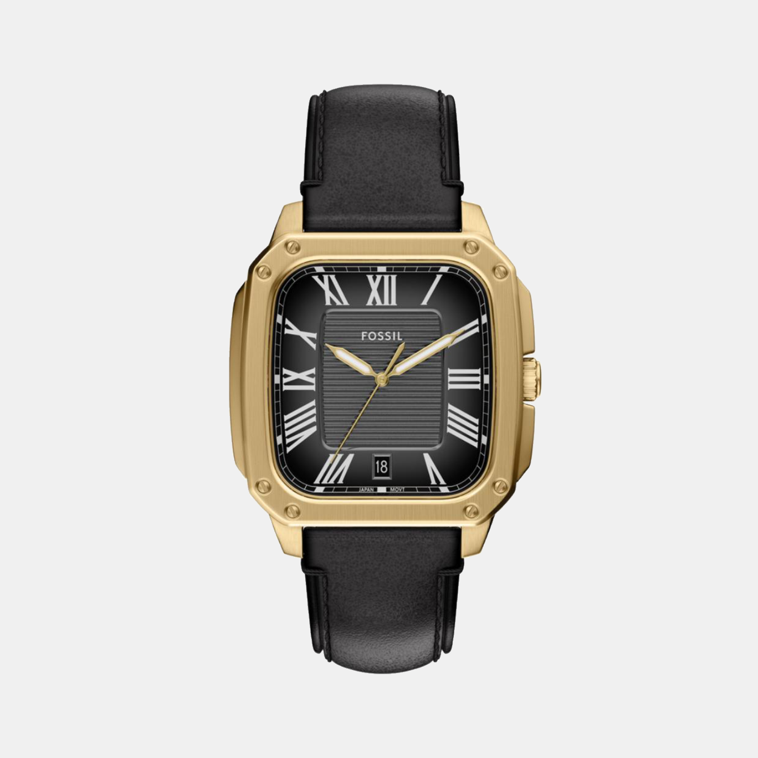 Fossil Crosby Men Quartz Black Dial Analog Leather Watch Fs6151