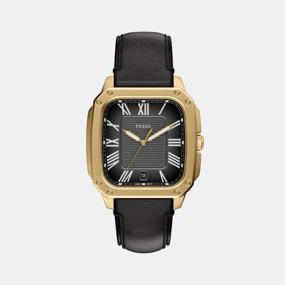 Fossil Crosby Men Quartz Black Dial Analog Leather Watch Fs6151