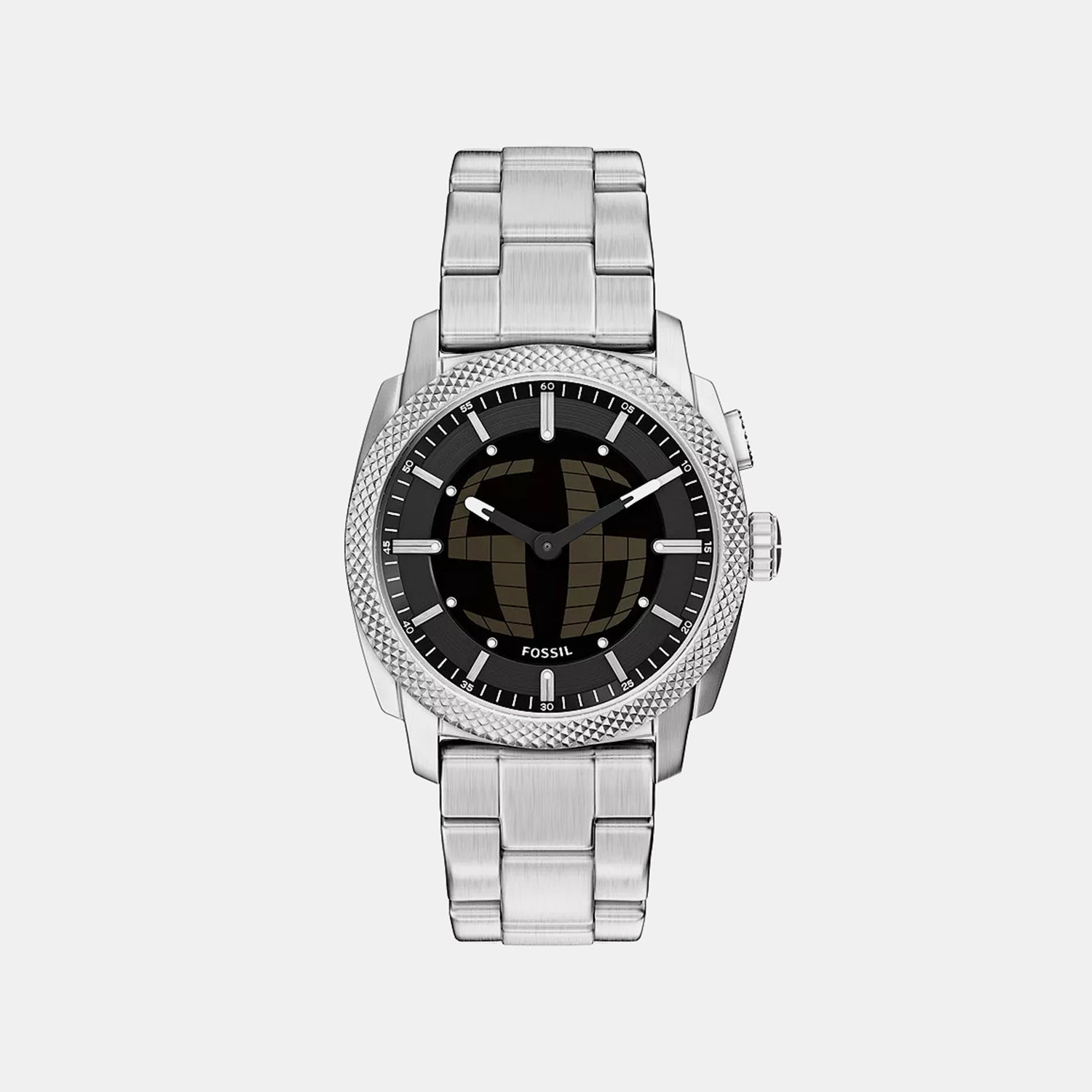 Fossil Machine Big Tic Men Quartz Black Dial Analog-Digital Stainless Steel Watch Fs6155