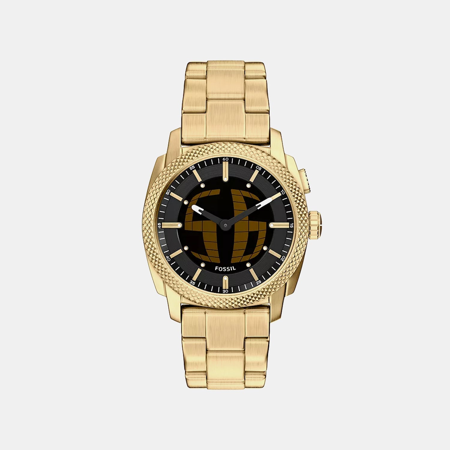 Fossil Machine Big Tic Men Quartz Black Dial Analog-Digital Stainless Steel Watch Fs6157