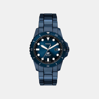 Fossil Blue Dive Men Quartz Blue Dial Analog Stainless Steel Watch Fs6166