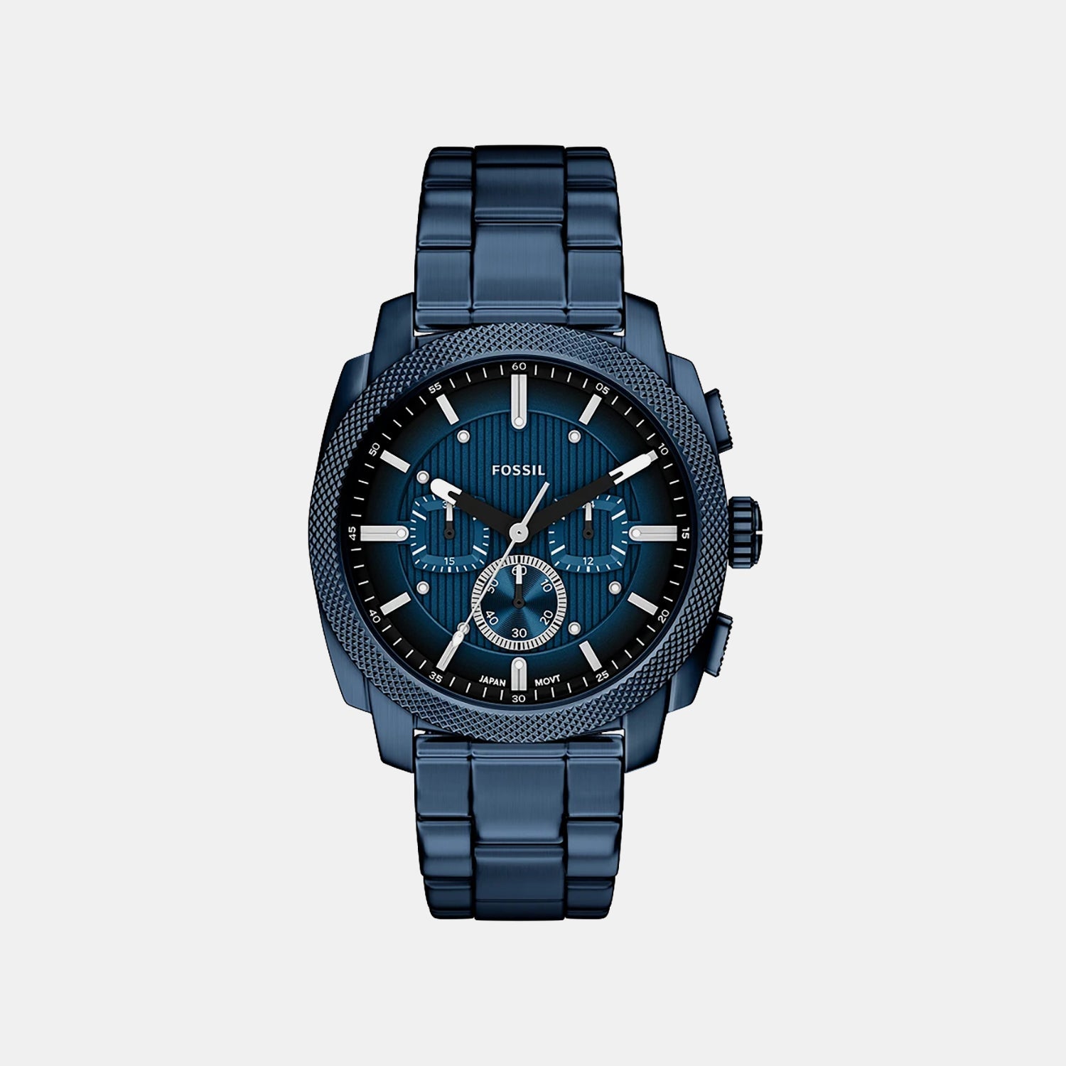 Fossil Machine Men Quartz Blue Dial Chronograph Stainless Steel Watch Fs6167